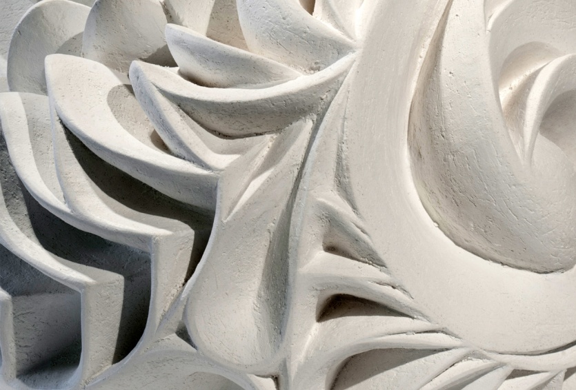Up close of white carving 